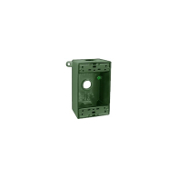 RAB Weatherproof Single Outlet Box - (3) 1/2" Tap - Verde Green