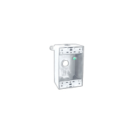 RAB Weatherproof Single Outlet Box - (3) 1/2" Tap - White
