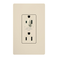 Lutron Claro 15A Tamper Resistant Receptacle - Half Dimming - Light Almond