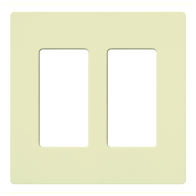 Lutron Claro Screwless Designer Wallplate - 2 Gang - Almond