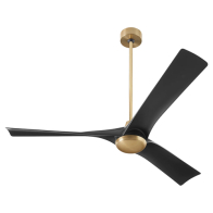 Oxygen Lighting Ridley 58" Ceiling Fan - 120V - Aged Brass / Black Blades