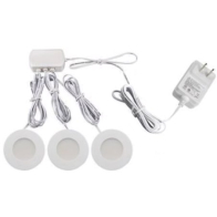 Lotus 2W 3" Ultra Slim LED Puck Light Kit - 3 PACK - 4000K - 170 Lumens - 12V