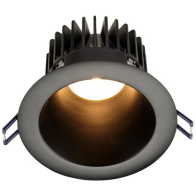 Lotus 4" Round Deep Regressed LED Downlight - High Output - 18W - Black Reflector - Black Trim - Dim to Warm / 3K-2K - 1,150 Lumens - 120V