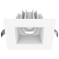 Lotus 4" Square Economy Regressed LED Downlight - 15W - White Trim / White Smooth Reflector - CCT Selectable - 120V