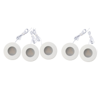 Lotus 1W 1" Mini LED Puck Light Kit - 5 PACK - 4000K - 70 Lumens - 12V