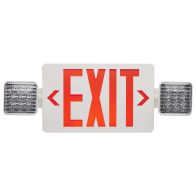 SATCO|NUVO Combination Red LED Exit Sign/Emergency Light - 90min Ni-Cad backup - 120/277V - Dual Head - Single/Dual Face - Universal Mounting - Remote Compatible