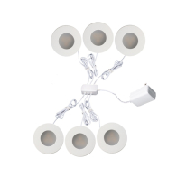 Lotus 1W 1" Mini LED Puck Light Kit - 6 PACK - 4000K - 70 Lumens - 12V