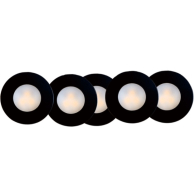 Lotus 1W 1" Mini LED Puck Light Kit - 5 PACK - 4000K - 70 Lumens - 12V - Black