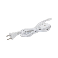American Lighting 72" 120V Power Cable - Plug w/ Inline Rotary Switch - White