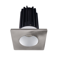 Lotus 2" LED Recessed Downlight - 8W - 3000K - 600 Lumens - Silver Reflector - Square Brushed Nickel Trim - 24° - 120V