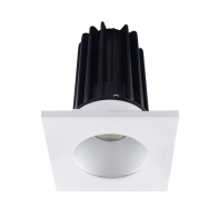 Lotus 2" LED Recessed Downlight - 8W - 2700K - 580 Lumens - Silver Reflector - Square White Trim - 120V