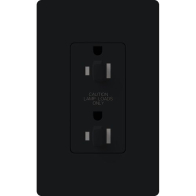 Lutron Claro 15A Tamper Resistant Receptacle - Dual Dimming - Black