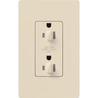 Lutron Claro 15A Tamper Resistant Receptacle - Dual Dimming - Light Almond