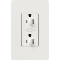Lutron Claro 15A Tamper Resistant Receptacle - Dual Dimming - White