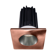 Lotus 2" LED Recessed Downlight - 8W - 3000K - 600 Lumens - Chrome Reflector - Square Copper Trim - 120V