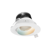 DALS Connect PRO Revolve Smart Regressed LED Gimbal Downlight - 3.5" - 12W - RGBW Tunable - 120V - White