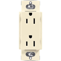 Lutron Claro 15A Duplex Receptacle - Almond