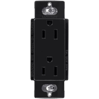 Lutron Claro 15A Duplex Receptacle - Black