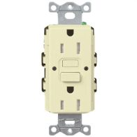 Lutron Claro 15A GFCI Receptacle - Tamper Resistant - Almond