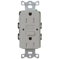 Lutron Claro 15A GFCI Receptacle - Tamper Resistant - Gray