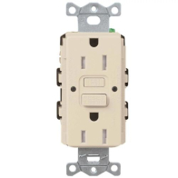 Lutron Claro 15A GFCI Receptacle - Tamper Resistant - Light Almond