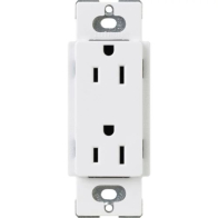 Lutron Claro 15A Duplex Receptacle - White