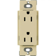 Lutron Claro 15A Tamper Resistant Receptacle - Ivory