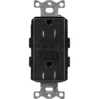 Lutron Claro 15A GFCI Receptacle - Tamper Resistant - Midnight