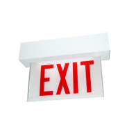 Chloride Edge-Glo EXIT Panel - Single Face - Red Letters - White Faceplate