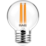 RAB 3.8W LED G16.5 Filament Lamp - Dimmable - 5000K - 350 Lumens - 120V