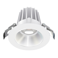 Lotus 2" Round Economy Regressed LED Downlight - 9W - White Trim / Silver Reflector - CCT Selectable - 120V