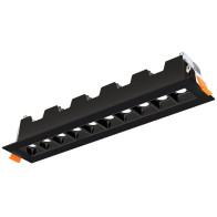 Lotus 10-Light Linear Recessed LED Downlight - 30º Beam Angle - 18W - CCT Selectable - 120V - Black
