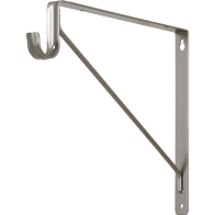 Task Lighting Shelf Bracket Support - Lighted Closet Rod - Satin Nickel