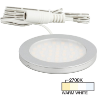 Task Lighting 3W Ultra Thin LED Puck Light - 2700K - 190 Lumens - 12V - Satin Nickel