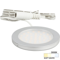 Task Lighting 3W Ultra Thin LED Puck Light - 3000K - 190 Lumens - 12V - Satin Nickel