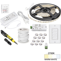 Task Lighting 16' Vivid LED Tape Light Kit - 1 Zone - 1 Area - 2700K - 2.8W / FT - 225 Lumens / FT - 12V