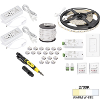 Task Lighting 16' Vivid LED Tape Light Kit - 2 Zone - 2 Area - 2700K - 2.8W / FT - 225 Lumens / FT - 12V