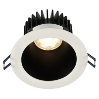 Lotus 4" Round Deep Regressed LED Downlight - 15W - Black Reflector - White Trim - 3000K - 1,200 Lumens - 120V