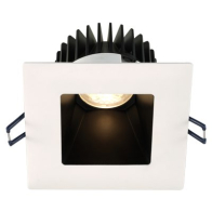 Lotus 4" Square Deep Regressed LED Downlight - 15W - Black Reflector - White Trim - 4000K - 1,300 Lumens - 120V