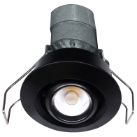 Lotus 2" Mini LED Round Gimbal Recessed Downlight - 6W - 3000K - 480 Lumens - 24V - Black