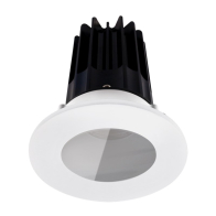 Lotus 2" LED Recessed Downlight - High Output - 15W - 2700K - Chrome Reflector - White Shower Trim - 120V