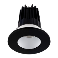 Lotus 2" LED Recessed Downlight - High Output - 15W - 2700K - 980 Lumens - Silver Reflector - Round Black Trim - 24° - 120V