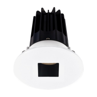 Lotus 2" LED Recessed Downlight - High Output - 15W - 2700K - 980 Lumens - Black Reflector - Square Hole Trim - 120V
