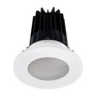 Lotus 2" LED Recessed Downlight - High Output - 15W - 4000K - White Reflector - White Shower Trim - 120V