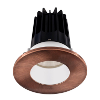 Lotus 2" LED Recessed Downlight - High Output - 15W - 3000K - 1,000 Lumens - White Reflector - Round Copper Trim - 120V