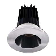 Lotus 2" LED Recessed Downlight - 8W - 2700K - 580 Lumens - Black Reflector - Round Chrome Trim - 120V