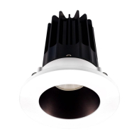Lotus 2" LED Recessed Downlight - 8W - 3000K - 600 Lumens - Bronze Reflector - Round White Trim - 120V