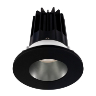 Lotus 2" LED Recessed Downlight - 8W - 2700K - 580 Lumens - Chrome Reflector - Round Black Trim - 120V