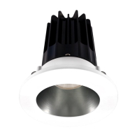 Lotus 2" LED Recessed Downlight - High Output - 15W - 4000K - 1,020 Lumens - Chrome Reflector - Round White Trim - 24° - 120V