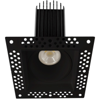 Lotus 2" Trimless Square LED Downlight - High Output - 15W - Dim to Warm - 800 Lumens - 120V - Black